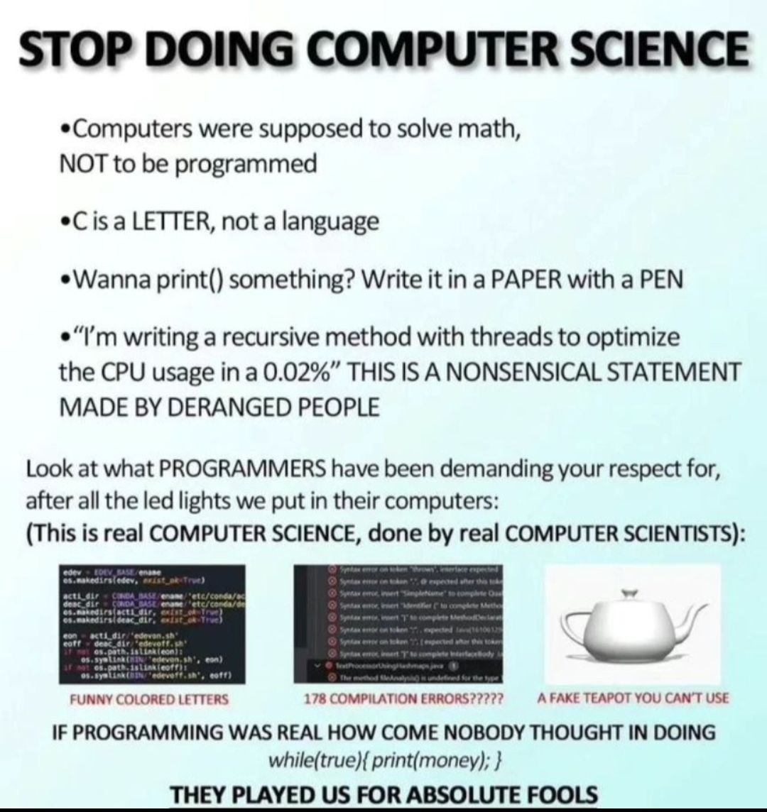 PU FER SCIENCE NOT to be programmed a _ oe - *Gis.aiLETTER, not a language Si i pertain pees Set Sake per ines